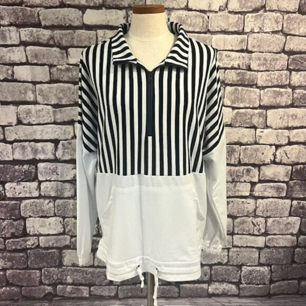 Z Avenue USA Navy & White Pullover Long Sleeve Top Size XL